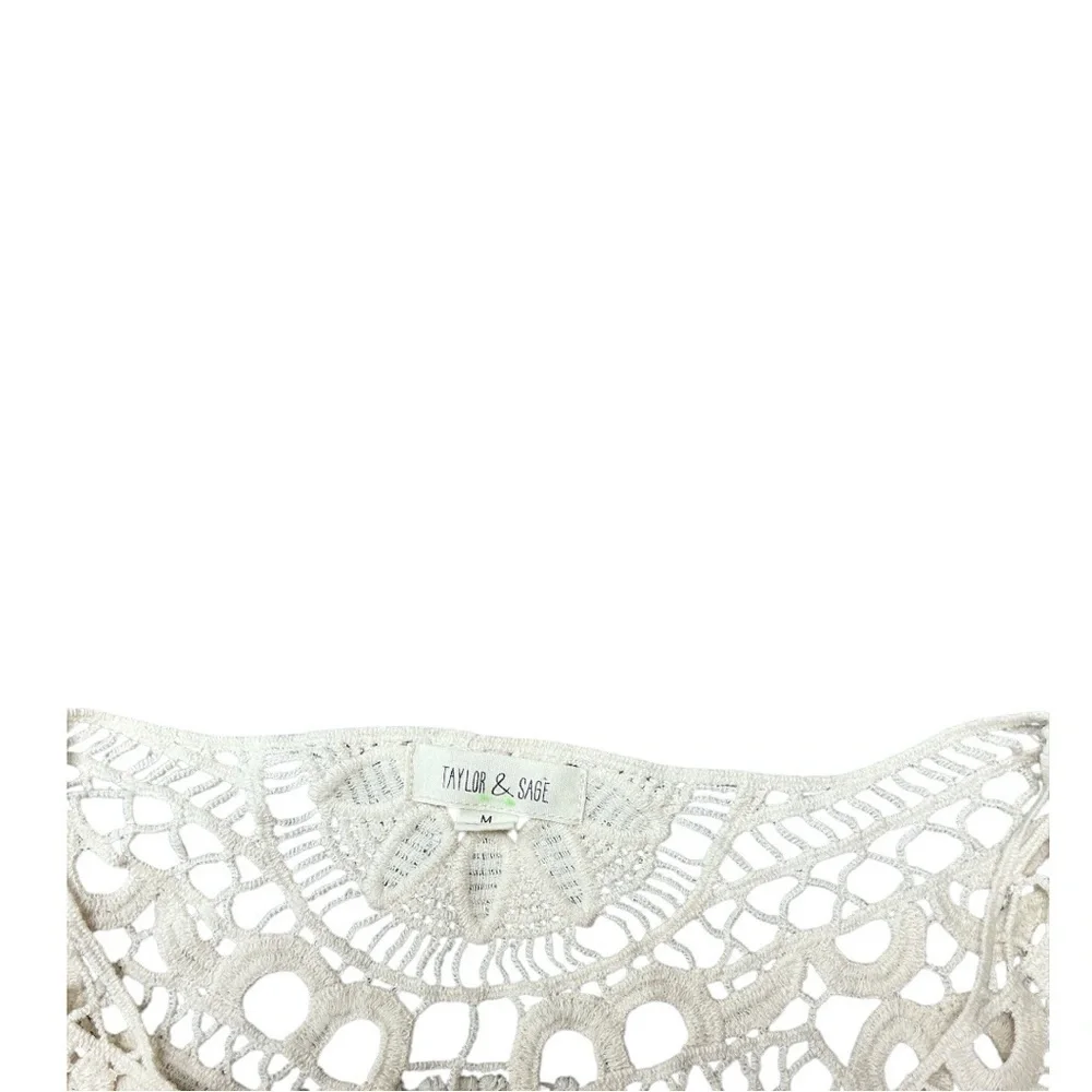 Taylor & Sage - EC - Cream Lace Blouse with Crochet Details
